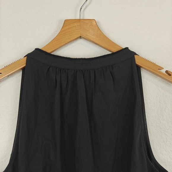 Theory Nallane Light Poplin Sleeveless Black Cotton V-neck Mini Dress Size 6 - Picture 15 of 16